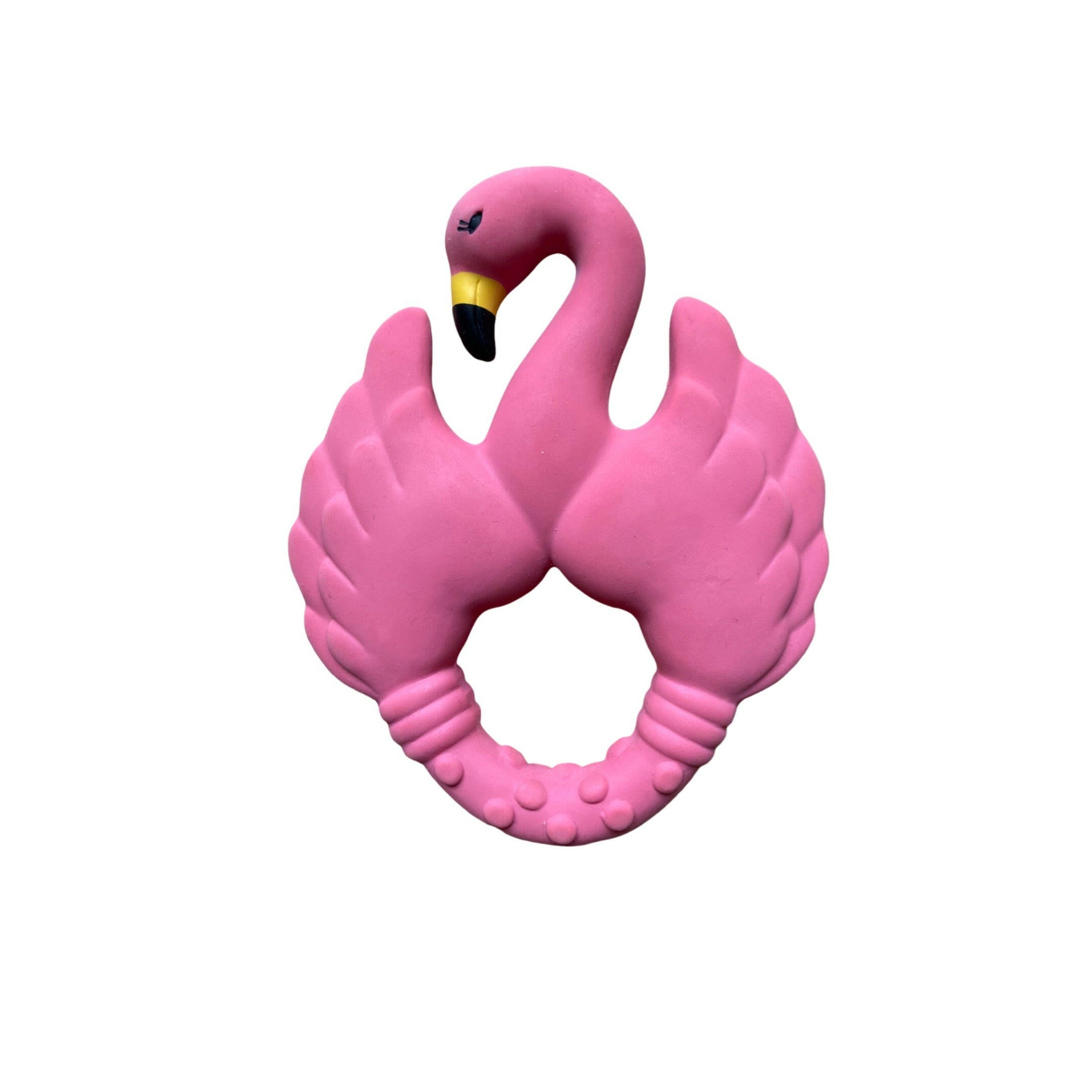 L'anneau de dentition Flamant Rose de Natrüba est spécialement conçu pour apaiser les gencives sensibles de votre bébé