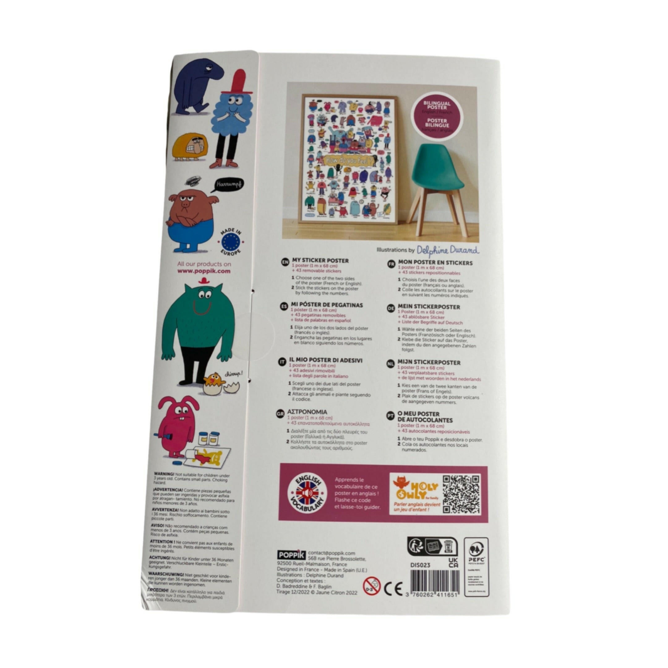 Offrez à votre enfant une expérience enrichissante avec notre poster pédagogique les émotions, conçu par la talentueuse designer Delphine Durand. Adapté à tous les publics dès l'âge de 3 ans, ce kit comprend tout ce dont votre enfant a besoin pour explorer et comprendre une variété d'émotions de manière ludique et interactive.