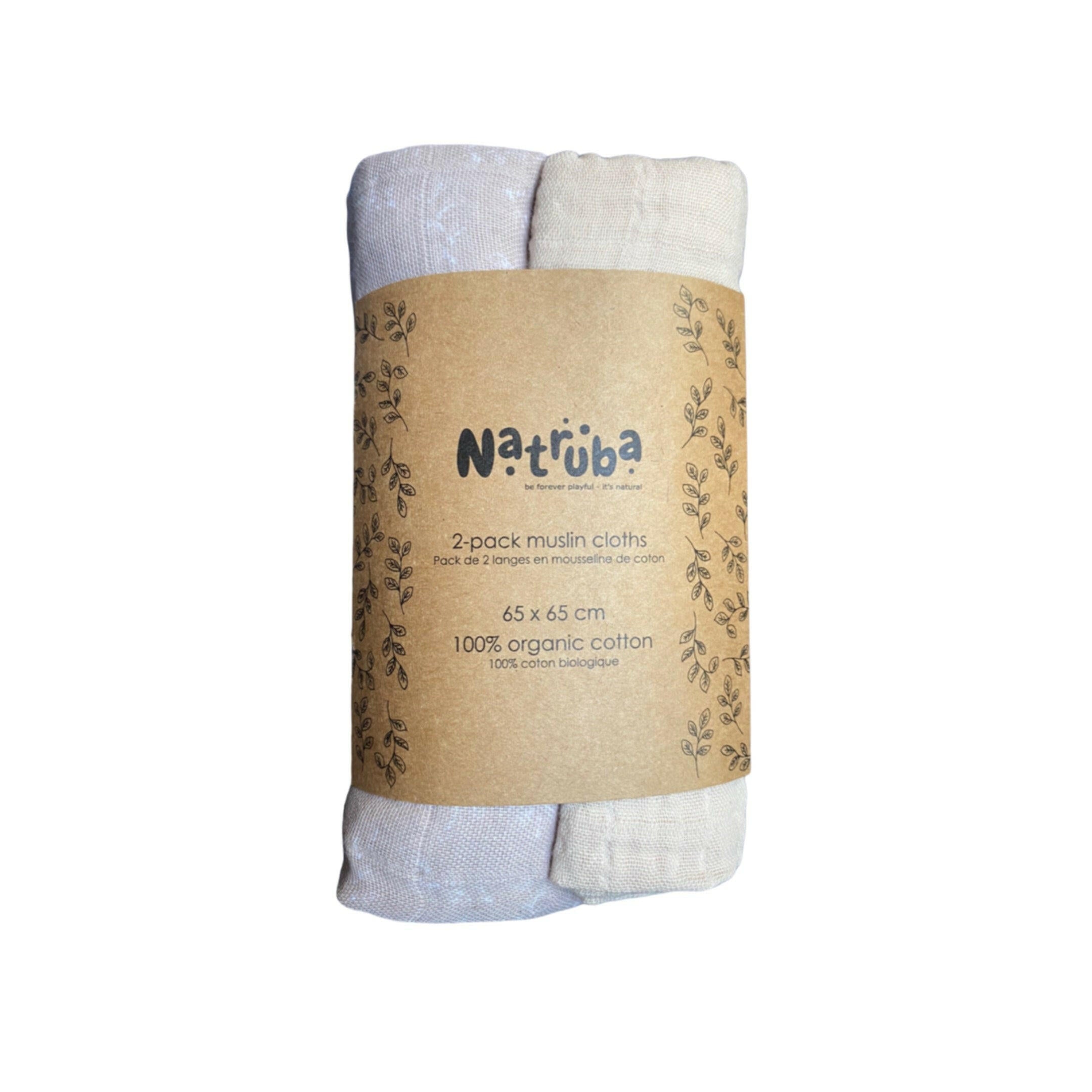 Lot de 2 langes en mousseline 100% biologique à double épaisseur Ce lot de 2 langes en mousseline vous offre une qualité supérieure pour prendre soin de votre bébé au quotidien. Fabriqués à partir de coton 100% biologique à double épaisseur, ces langes sont non seulement doux pour la peau délicate de votre enfant, mais aussi respectueux de l'environnement.
