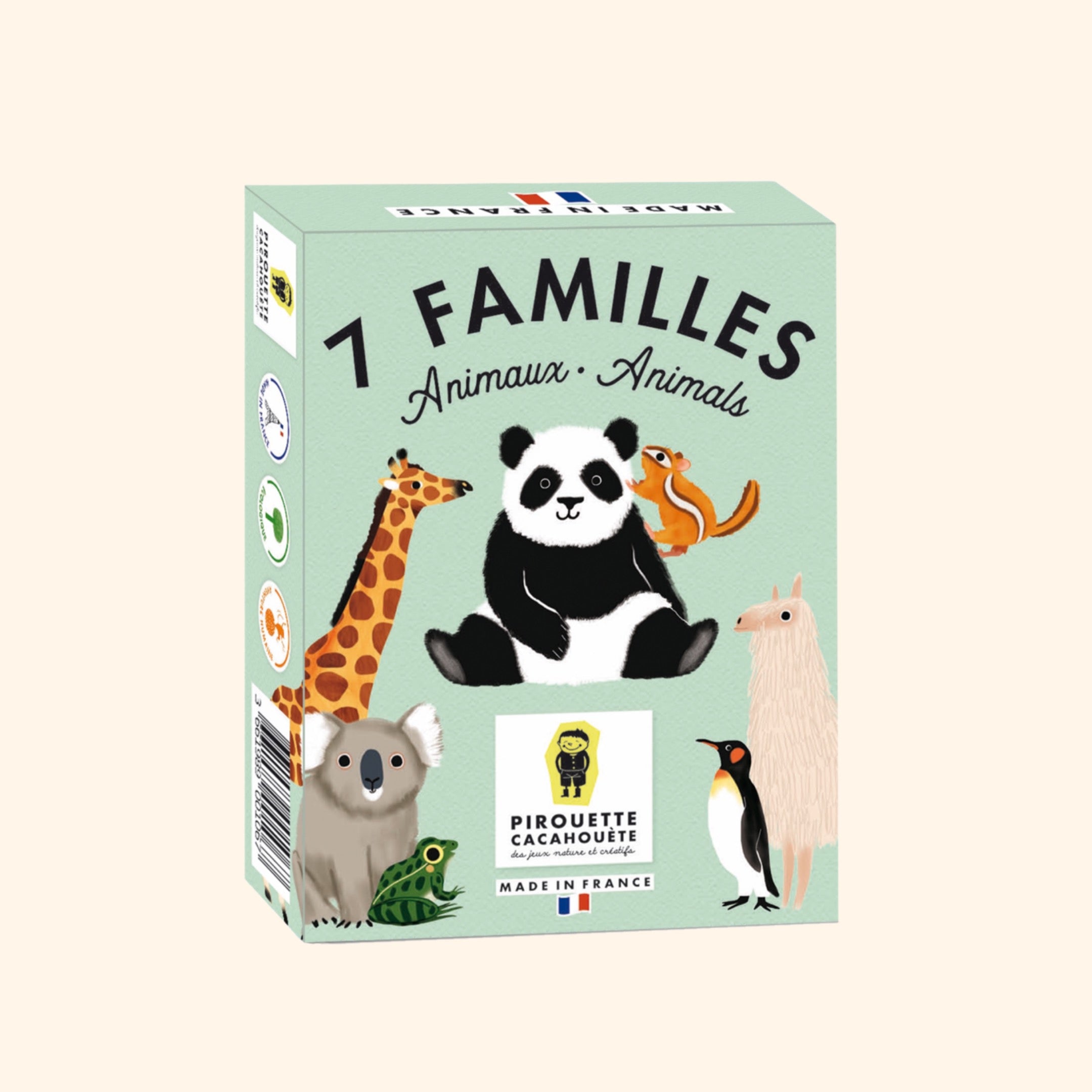 Explorez le monde avec notre Jeu de Cartes 7 Familles - Animaux du Monde, conçu pour toute la famille. Reconstituez les familles d'animaux en fonction de leur habitat et obtenez les six cartes de chaque famille. Idéal pour apprendre la géographie et découvrir les animaux de notre planète tout en s'amusant.