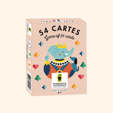 Découvrez notre jeu de 54 cartes, idéal pour des moments de convivialité entre amis ou en famille. Ce jeu coloré, parfait à la maison ou en vacances, présente les traditionnelles familles de cœur, carreau, pique et trèfle, apportant une touche classique à vos jeux de cartes favoris.
