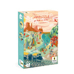 Découvrez le puzzle "Go Back in Time" de Pirouette Cacahouète : un jeu de 150 pièces qui transforme une scène contemporaine du Far West en une aventure historique. Idéal pour les enfants à partir de 6 ans. Fabriqué en Hollande, ce puzzle allie qualité et amusement !