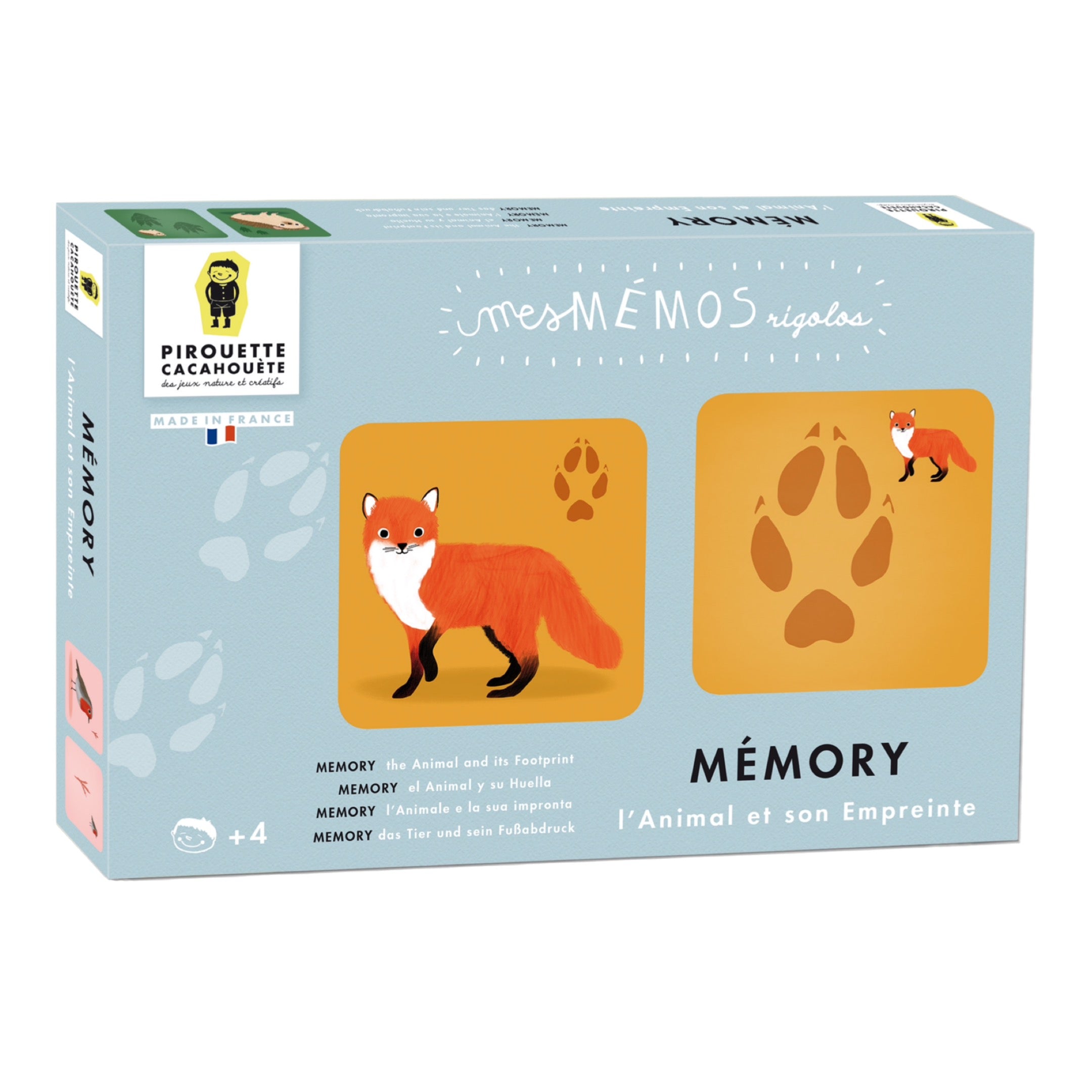 Partez à la découverte des animaux sauvages avec ce jeu de mémoire éducatif ! Associez chaque animal à son empreinte et développez la mémoire et l'observation des enfants. Parfait pour des moments de complicité en famille, ce jeu est illustré avec soin pour éveiller la curiosité des petits et grands explorateurs.