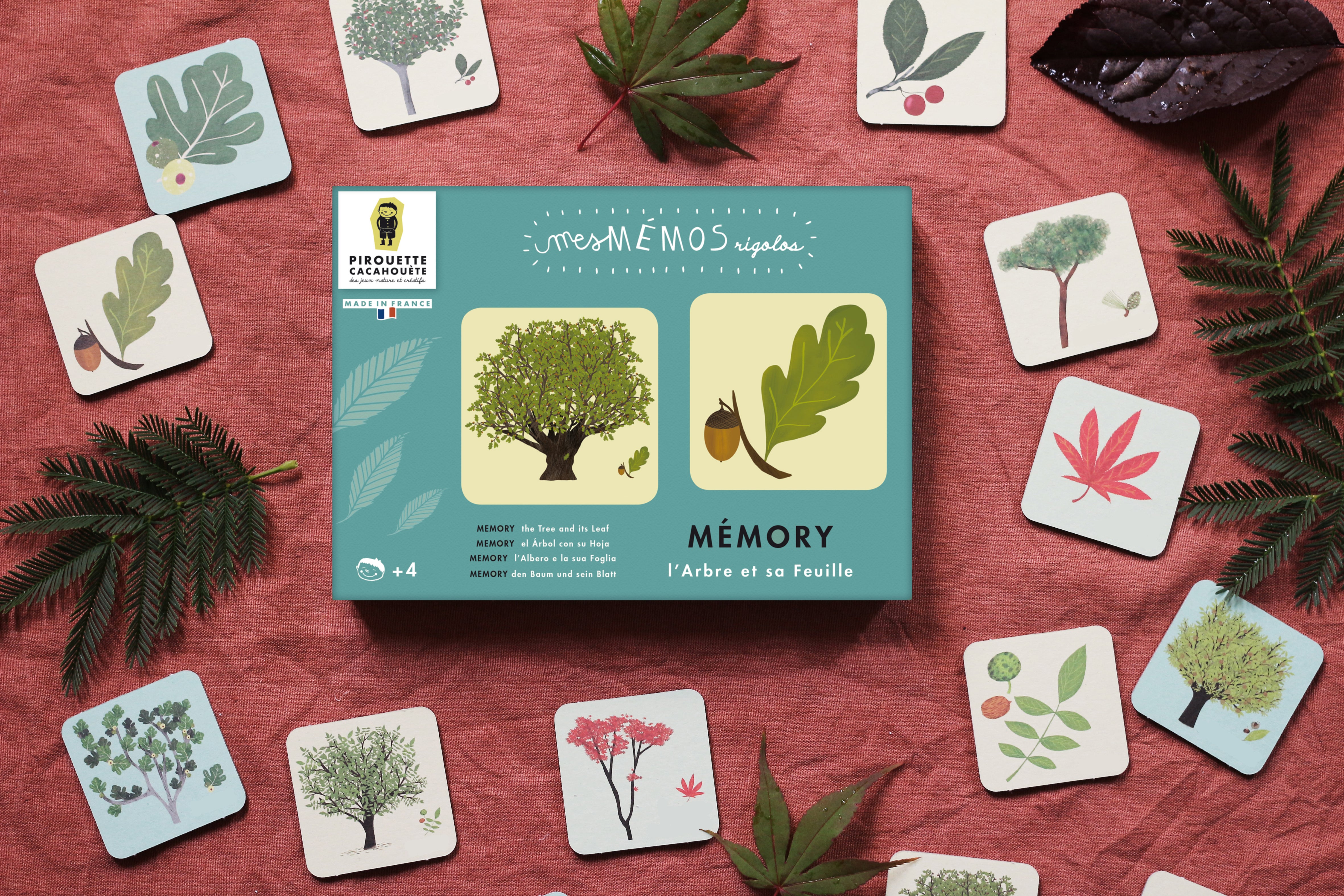Mémo Rigolos - l'Arbre et sa feuille : Un jeu de mémoire éducatif pour enfants dès 4 ans pour découvrir les arbres et leurs feuilles.  Développe mémoire et observation tout en s'amusant. Parfait pour les enfants et la famille !