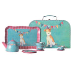 Découvrez le set de thé en métal Eliot pour enfants dès 3 ans. Décoré pour la fête et assorti au chien Eliot, avec une valisette en carton pratique. Parfait pour des moments de jeu joyeux et créatifs.
