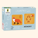 Partez à la découverte des animaux sauvages avec ce jeu de mémoire éducatif ! Associez chaque animal à son empreinte et développez la mémoire et l'observation des enfants. Parfait pour des moments de complicité en famille, ce jeu est illustré avec soin pour éveiller la curiosité des petits et grands explorateurs.