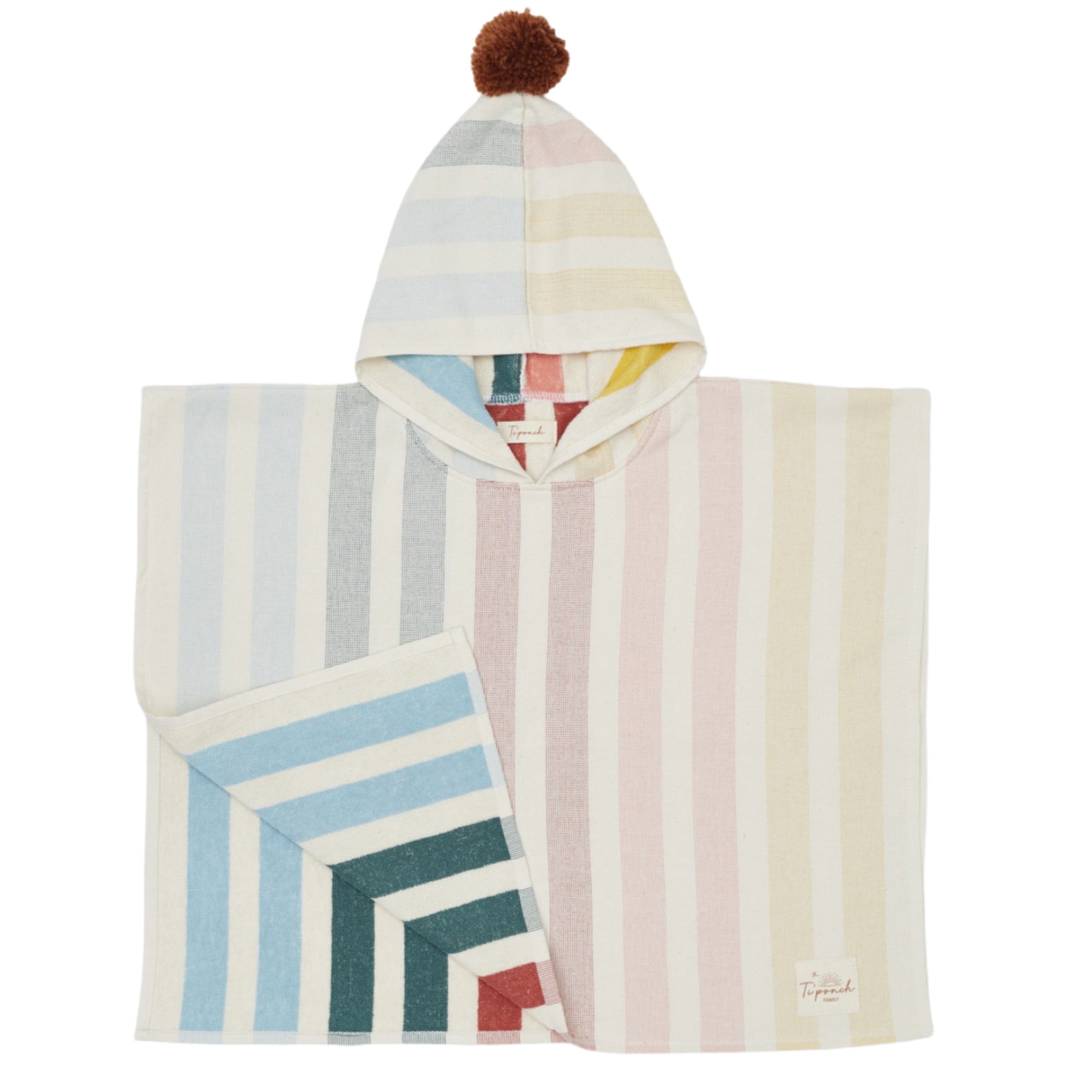 Découvrez le poncho de plage enfant en 100% coton biologique avec capuche et intérieur éponge. Confortable et pratique, idéal pour la plage, la piscine et les vacances. Tailles de 0 à 6 ans. Séchage rapide, doux et écologique. Chez PABO, tous nos produits sont proposés à des prix réduits en raison d'imperfections.