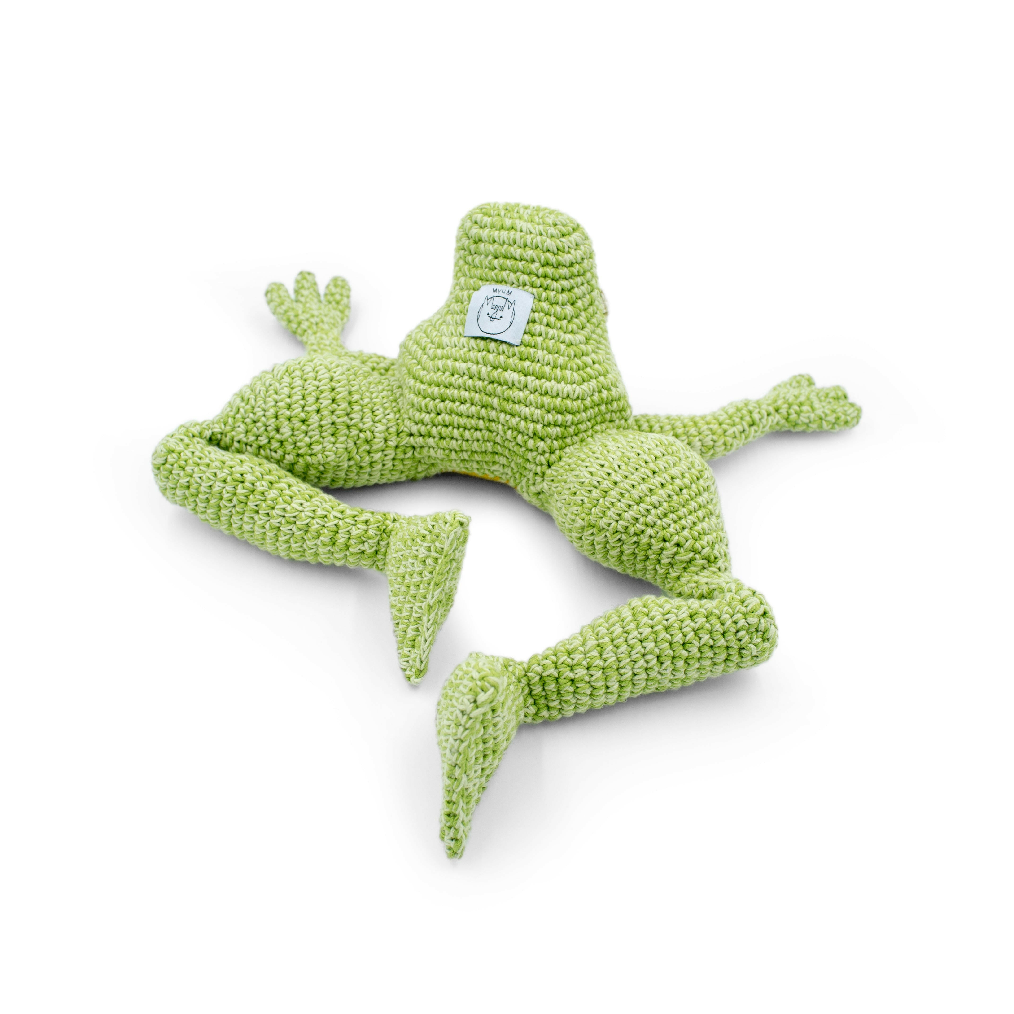 Ce jouet en forme de grenouille est une idée de cadeau de naissance originale et écologique. Conçu à partir de techniques artisanales traditionnelles, cette grenouille en crochet est un compagnon ludique et durable pour les bébés.