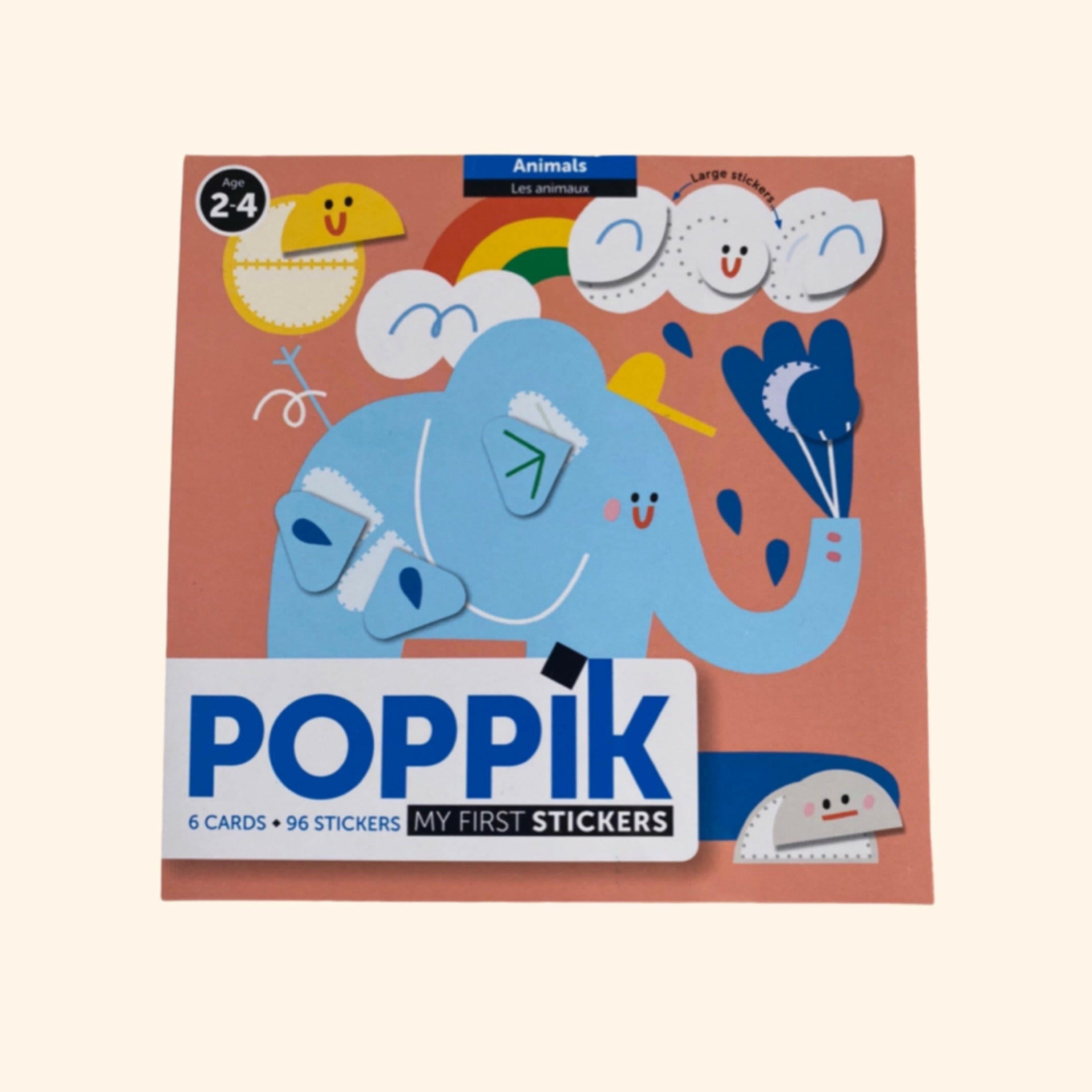 Découvrez la pochette Mes premiers stickers Les animaux de Poppik, une activité créative incontournable pour les enfants de 2 à 4 ans. Avec 6 décors illustrés par Susie Hammer et 96 gommettes colorées, cette pochette offre une expérience ludique et éducative pour les tout-petits.