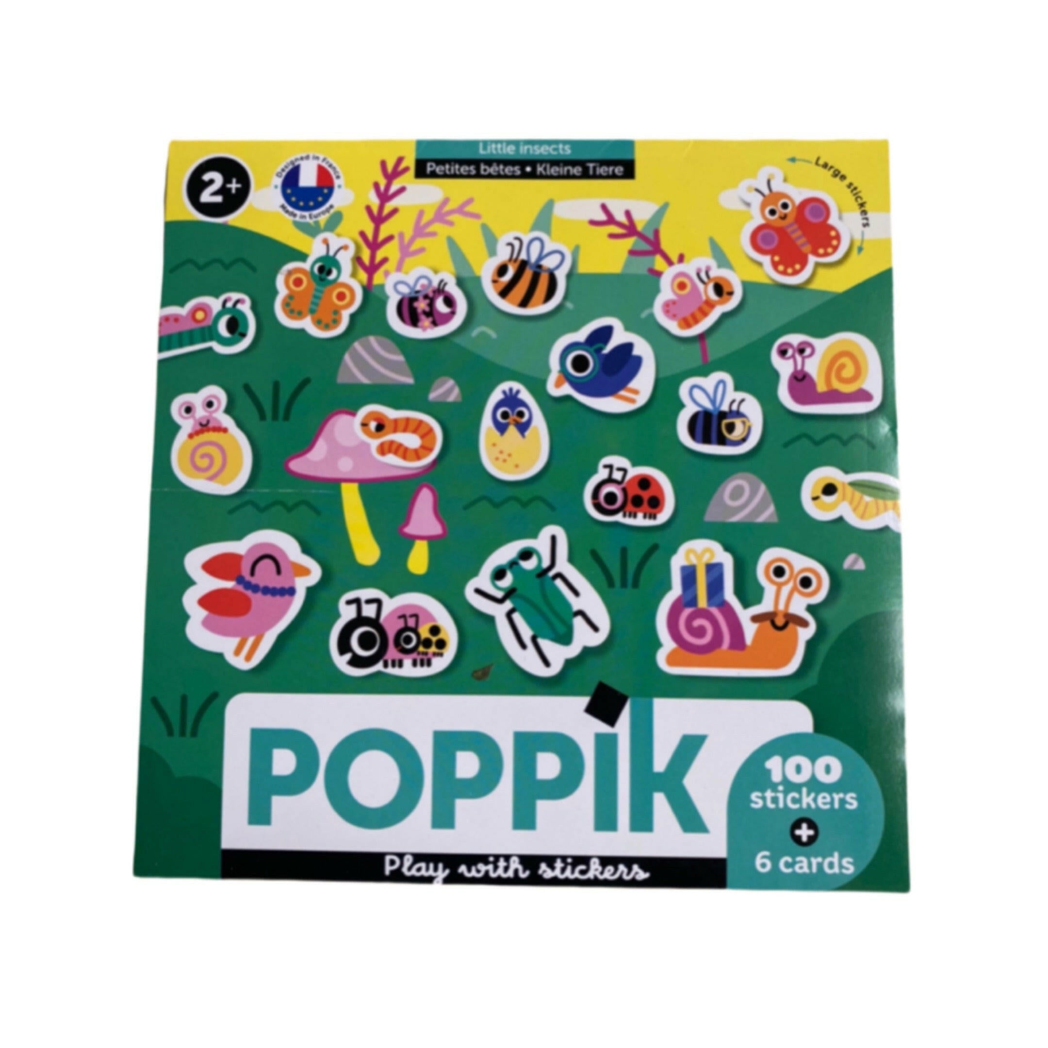 Découvrez la pochette Mes premiers stickers insectes de Poppik, une activité créative incontournable pour les enfants de 2 à 4 ans. Avec 6 décors illustrés par Marion Billet et 100 gommettes colorées, cette pochette offre une expérience ludique et éducative pour les tout-petits.