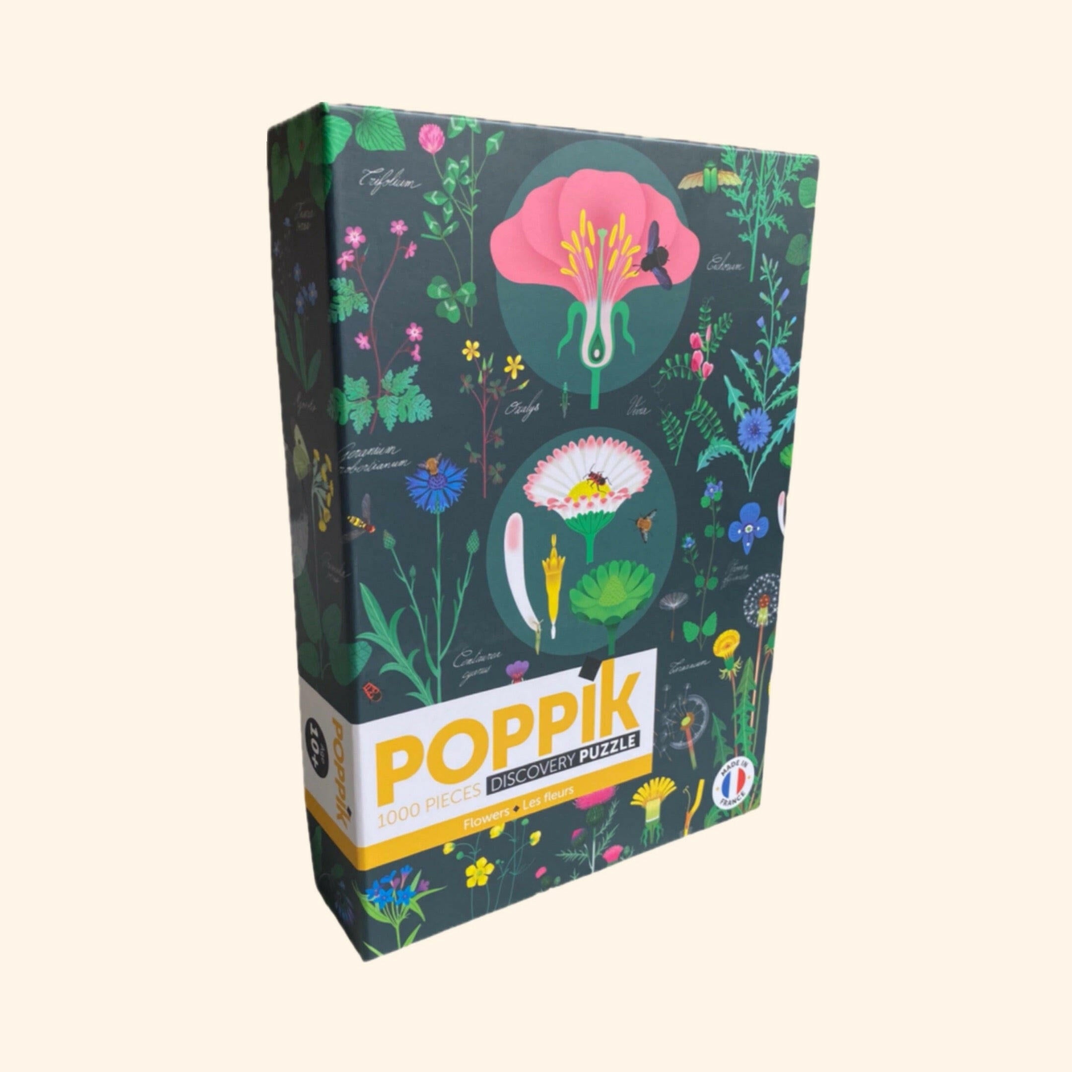 le Puzzle éducatif Les Fleurs Sauvages de Poppik, une immersion captivante dans la beauté de la nature. Conçu avec soin en France par l'artiste talentueuse Lucie Brunellière. Ce puzzle de 1000 pièces offre une expérience passionnante pour les enfants dès l'âge de 10 ans.