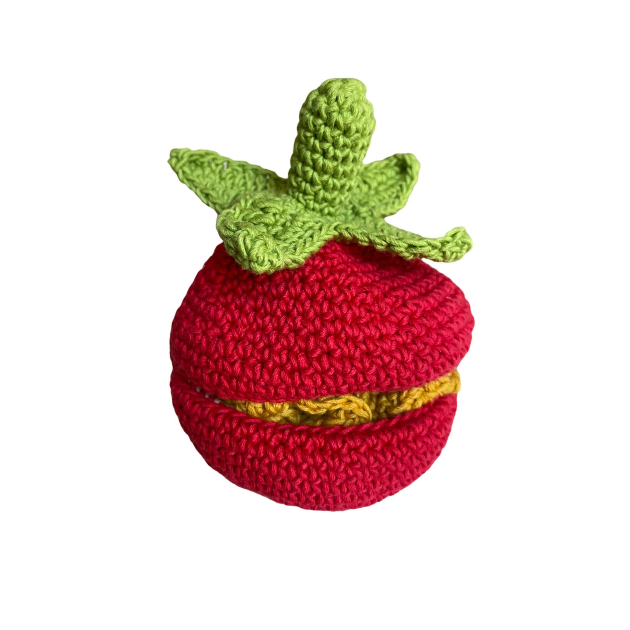 Cette tomate en crochet réversible se transforme en une jolie fleur, une façon ludique d'enseigner aux enfants que chaque fruit commence par une fleur. Parfaite pour stimuler leur curiosité et leur créativité