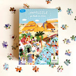 Découvrez "Mon Puzzle à Remonter le Temps" de Pirouette Cacahouète : un jeu de 192 pièces qui vous plonge dans l'Égypte ancienne à travers une scène contemporaine. Parfait pour les enfants dès 6 ans, fabriqué en France pour une qualité exceptionnelle !